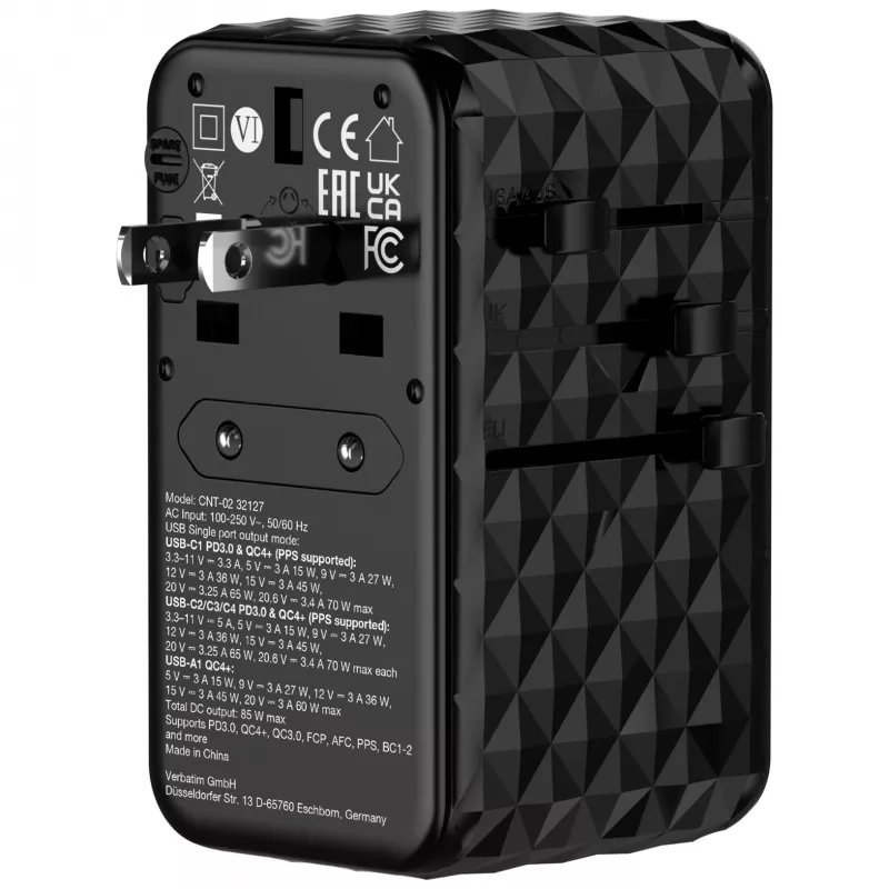 Verbatim Charge 'n' Travel Diamond 85W cavo retrattile CNT-02