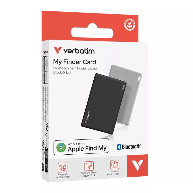 Verbatim My Finder Card localizzatore Bluetooth oggetti confezione da 2 nero / argento