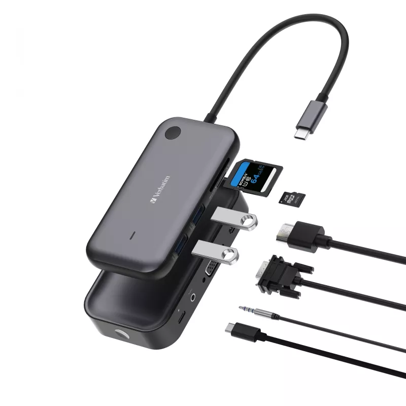 Verbatim Share My Screen adattatore wireless per display 1080p USB-C con hub WDA-01