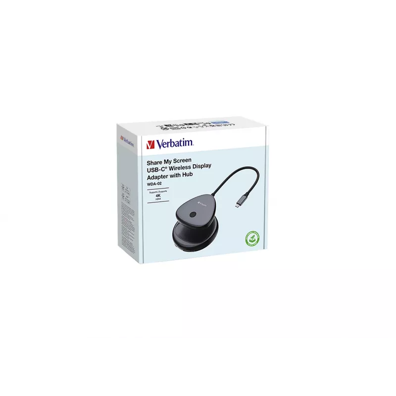 Verbatim Share My Screen adattatore wireless per display USB-C 4K con hub WDA-02