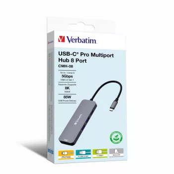 Verbatim CMH-08 USB Type-C 5000 Mbit/s argento