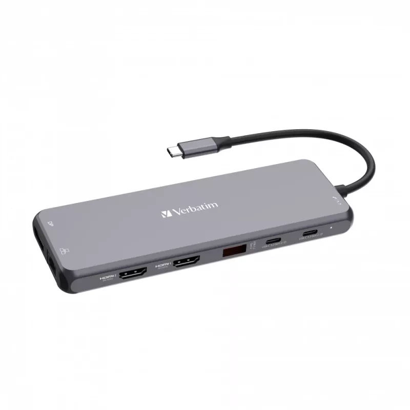 Verbatim CMH-13 hub USB Type-C 10000 Mbit/s argento