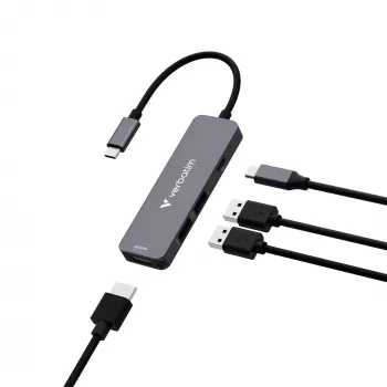 Verbatim USB-C Essentials hub multiporta 4 porte: HDMI, USB-C PD, USB-A 3.2 Gen 1, USB-A