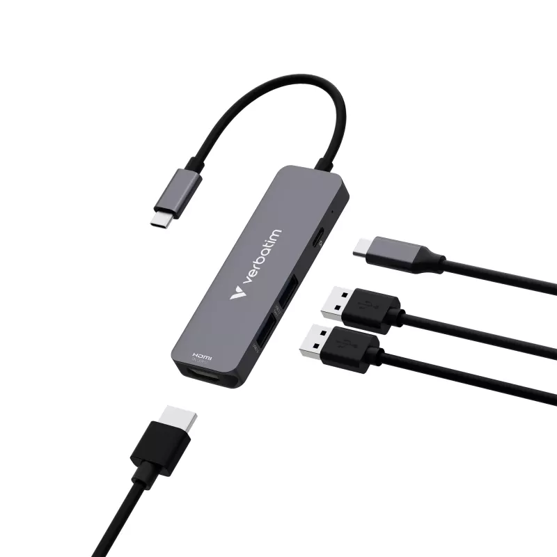 Verbatim USB-C Essentials hub multiporta 4 porte: HDMI, USB-C PD, USB-A 3.2 Gen 1, USB-A