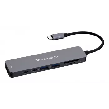 Verbatim USB-C Essentials hub multiporta 7 porte: HDMI, USB-C, USB-C 3.2 Gen 1, 2 x USB-A 3.2 Gen 1, SD e microSD