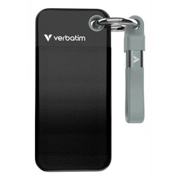 Verbatim Pocket SSD USB 3.2 Gen 2 2TB Nero/Grigio, 2 TB, USB Type-C, 3.2 Gen 2 (3.1 Gen 2), 1000 MB/s, 10 Gbit/s, Nero, Grigio