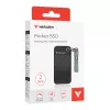 Verbatim Pocket SSD USB 3.2 Gen 2 2TB Nero/Grigio, 2 TB, USB Type-C, 3.2 Gen 2 (3.1 Gen 2), 1000 MB/s, 10 Gbit/s, Nero, Grigio