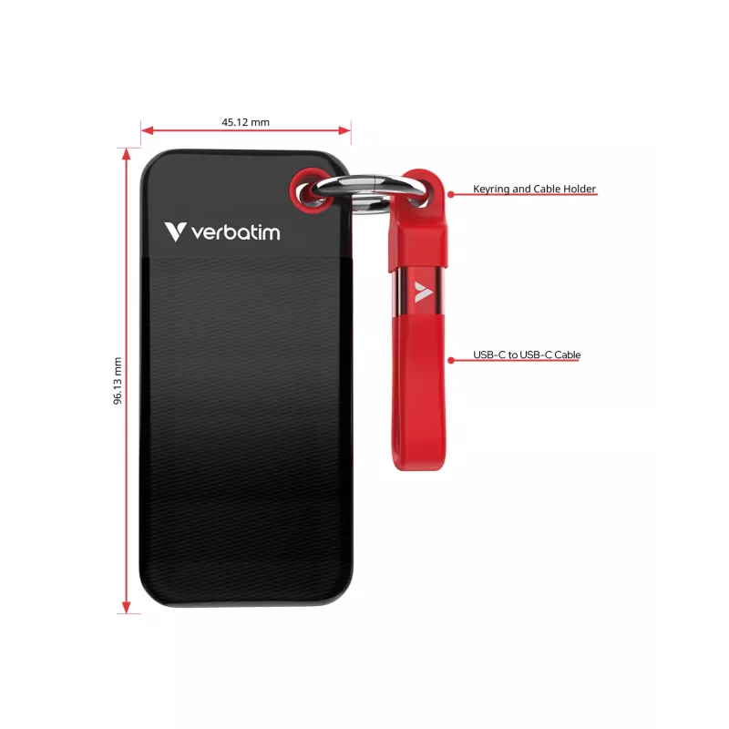 Verbatim Pocket SSD USB 3.2 Gen 2 2 TB Nero/Rosso