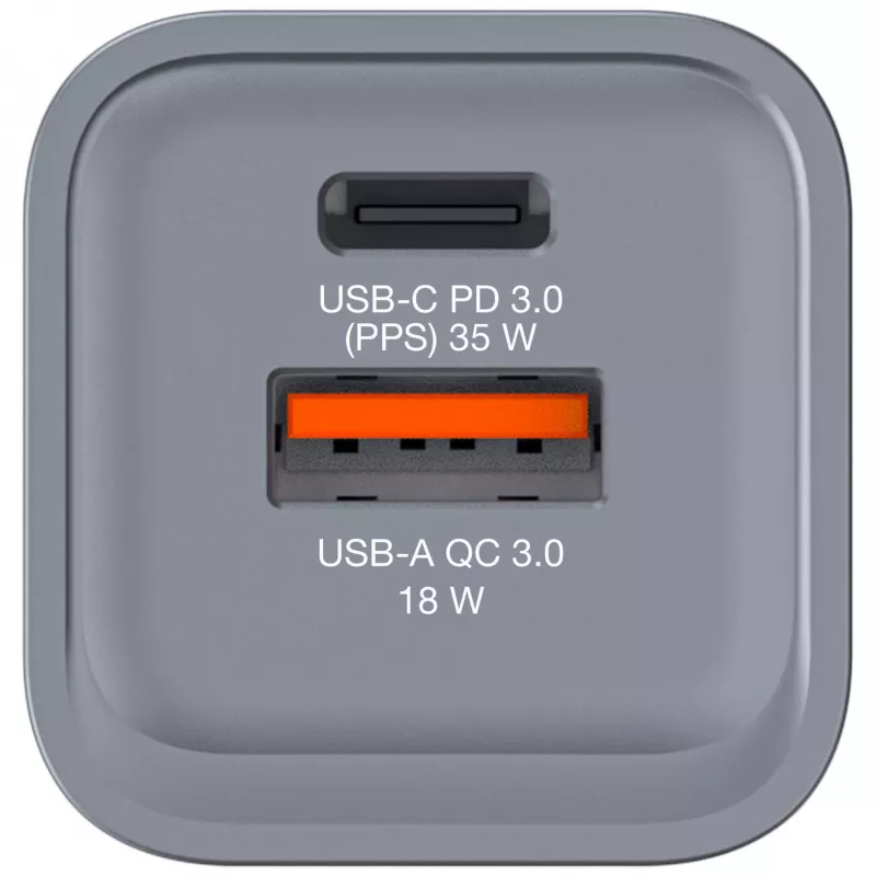 Verbatim GNC-35 Caricabatterie GaN 35W con 1 x USB-C PD 35W / 1 x USB-A QC 3.0 (EU/UK/US)