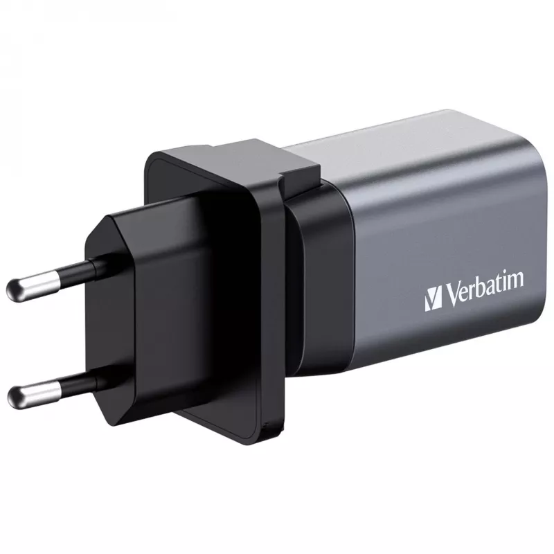 Verbatim GNC-35 Caricabatterie GaN 35W con 1 x USB-C PD 35W / 1 x USB-A QC 3.0 (EU/UK/US)