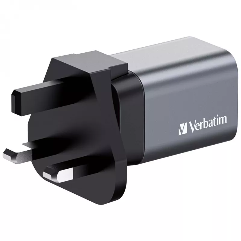 Verbatim GNC-35 Caricabatterie GaN 35W con 1 x USB-C PD 35W / 1 x USB-A QC 3.0 (EU/UK/US)