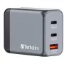 Verbatim GNC-65 Caricabatterie GaN 65W con 2 x USB-C PD 65W / 1 x USB-A QC 3.0 (EU/UK/US)