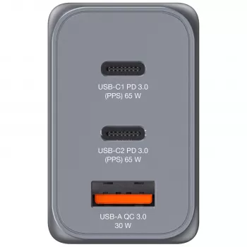 Verbatim GNC-65 Caricabatterie GaN 65W con 2 x USB-C PD 65W / 1 x USB-A QC 3.0 (EU/UK/US)