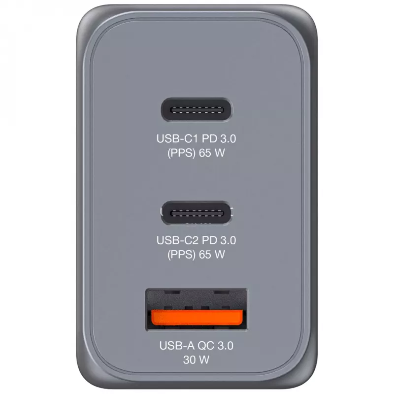 Verbatim GNC-65 Caricabatterie GaN 65W con 2 x USB-C PD 65W / 1 x USB-A QC 3.0 (EU/UK/US)