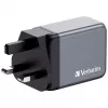 Verbatim GNC-65 Caricabatterie GaN 65W con 2 x USB-C PD 65W / 1 x USB-A QC 3.0 (EU/UK/US)