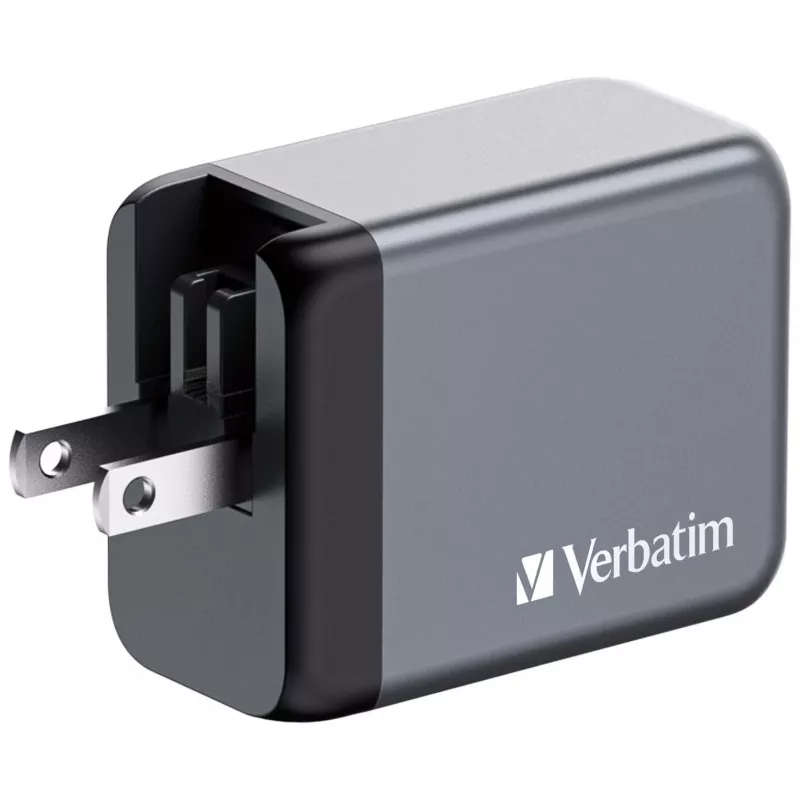 Verbatim GNC-65 Caricabatterie GaN 65W con 2 x USB-C PD 65W / 1 x USB-A QC 3.0 (EU/UK/US)
