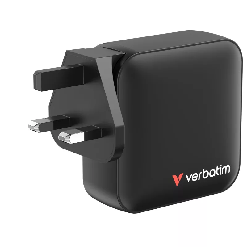 Verbatim Mini Caricabatterie GaN 165W 4 porte spina US con adattatori EU e UK