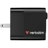 Verbatim Caricabatterie GaN 65 W 2 porte con cavo retrattile, display, spine US e adattatori EU e UK