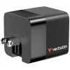 Verbatim Caricabatterie GaN 65 W 2 porte con cavo retrattile, display, spine US e adattatori EU e UK