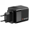 Verbatim Caricabatterie GaN 65 W 2 porte con cavo retrattile, display, spine US e adattatori EU e UK