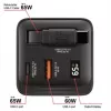 Verbatim Caricabatterie GaN 65 W 2 porte con cavo retrattile, display, spine US e adattatori EU e UK