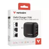 Verbatim Mini Caricabatterie GaN 70W 3 porte spina US con adattatori EU e UK