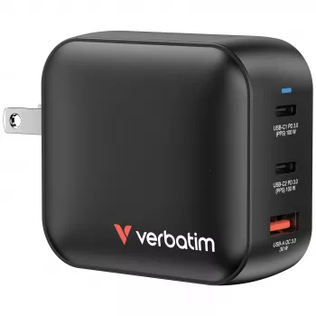 Verbatim Caricabatterie GaN 100W universale Nero ricarica rapida AC uso interno