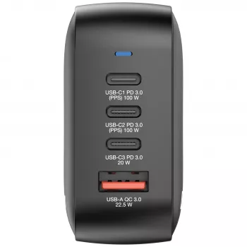 Verbatim Mini Caricabatterie GaN 100W 4 porte spina US con adattatori EU e UK