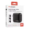 Verbatim Mini Caricabatterie GaN 100W 4 porte spina US con adattatori EU e UK