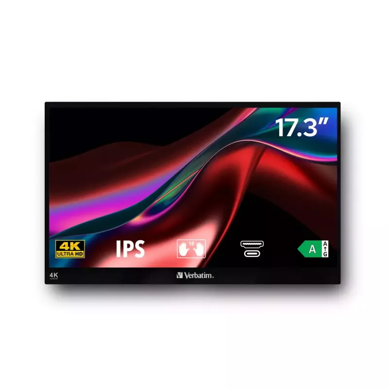 Monitor Verbatim touchscreen portatile 17,3 pollici 4K Ultra HD LCD 3840 x 2160