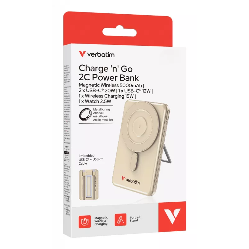 Verbatim Charge'n'G0 2C powerbank 5000 mAh oro