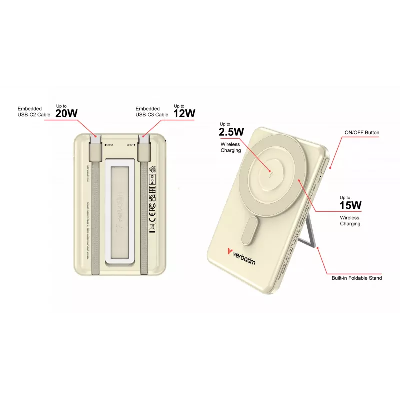 Verbatim Charge'n'G0 2C powerbank 5000 mAh oro