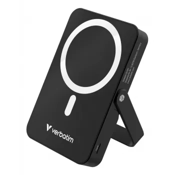 Verbatim Charge 'n' Go Powerbank wireless magnetico con supporto – 10000 mAh Nero