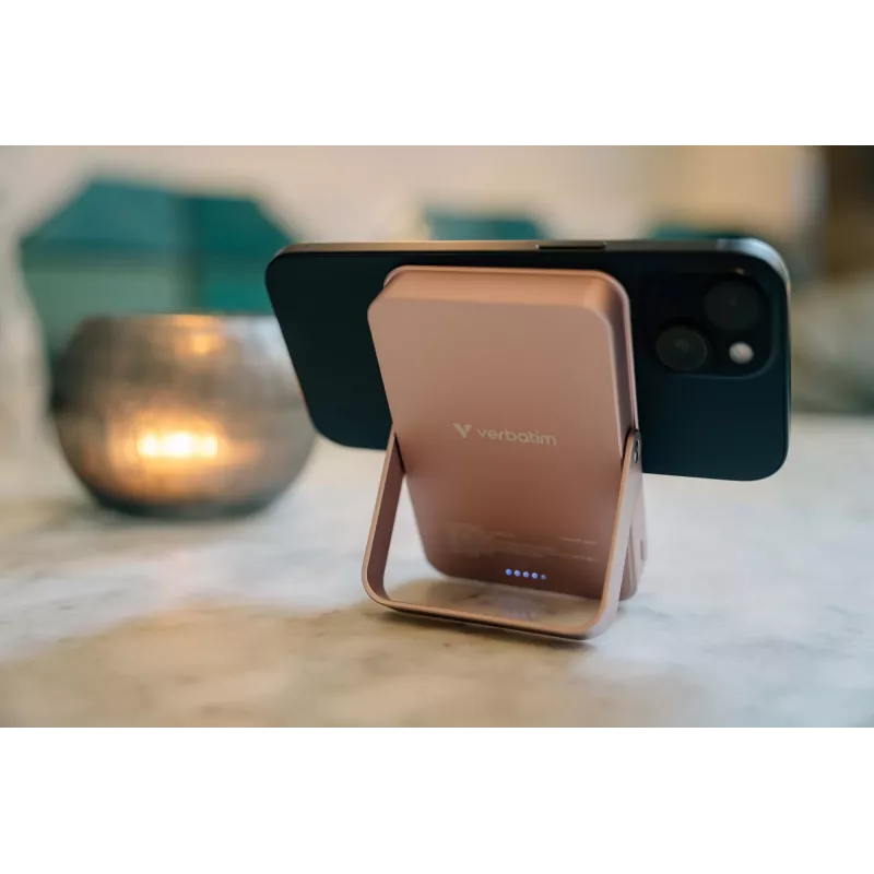 Verbatim Charge 'n' Go Powerbank wireless magnetico con supporto – 10000 mAh Nero