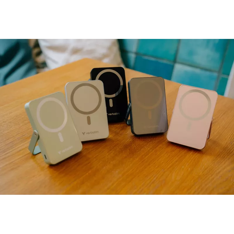 Verbatim Charge 'n' Go Powerbank wireless magnetico con supporto – 10000 mAh Rosa