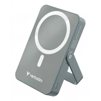 Verbatim Charge 'n' Go Powerbank wireless magnetico con supporto – 10000 mAh Grigio