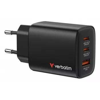Verbatim Essentials caricabatterie GaN 65W spina EU nero, uso interno, AC, 20 V, nero