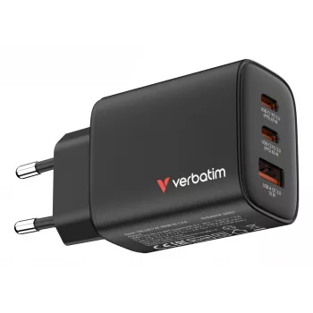 Verbatim Essentials caricabatterie GaN 65W spina EU nero, uso interno, AC, 20 V, nero