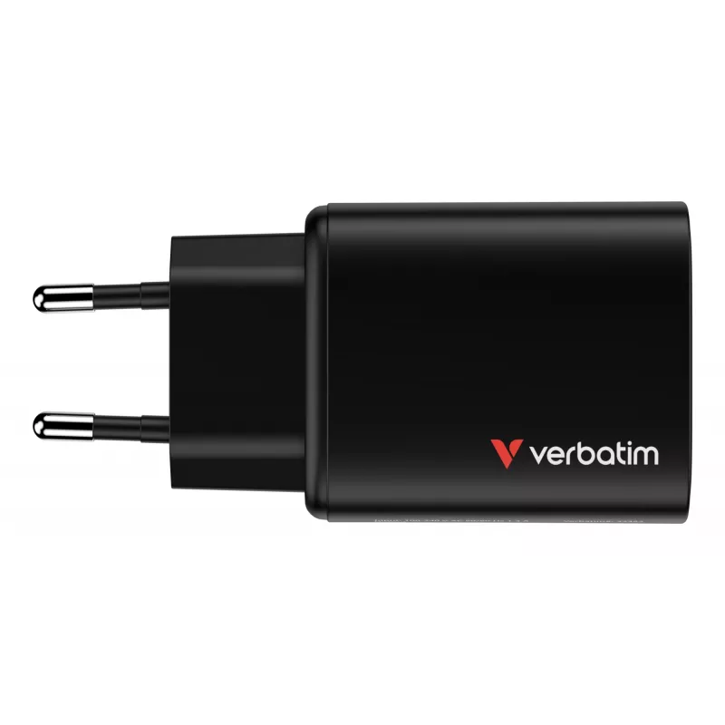 Verbatim Essentials caricabatterie GaN 65W spina EU nero, uso interno, AC, 20 V, nero