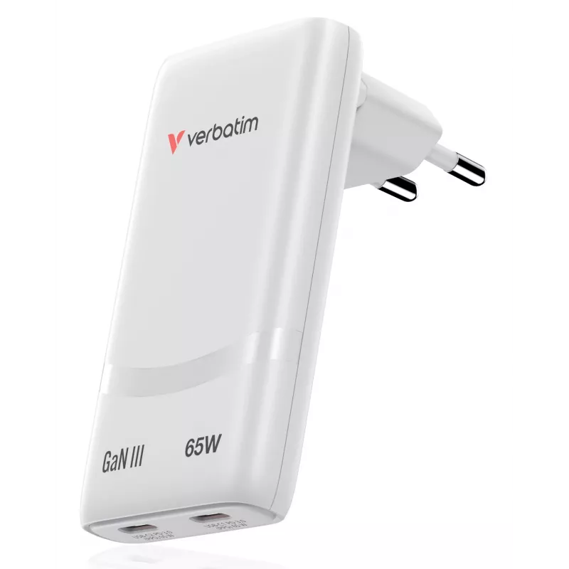 Verbatim Fold 'n' Go caricabatterie GaN 65W spina EU bianco