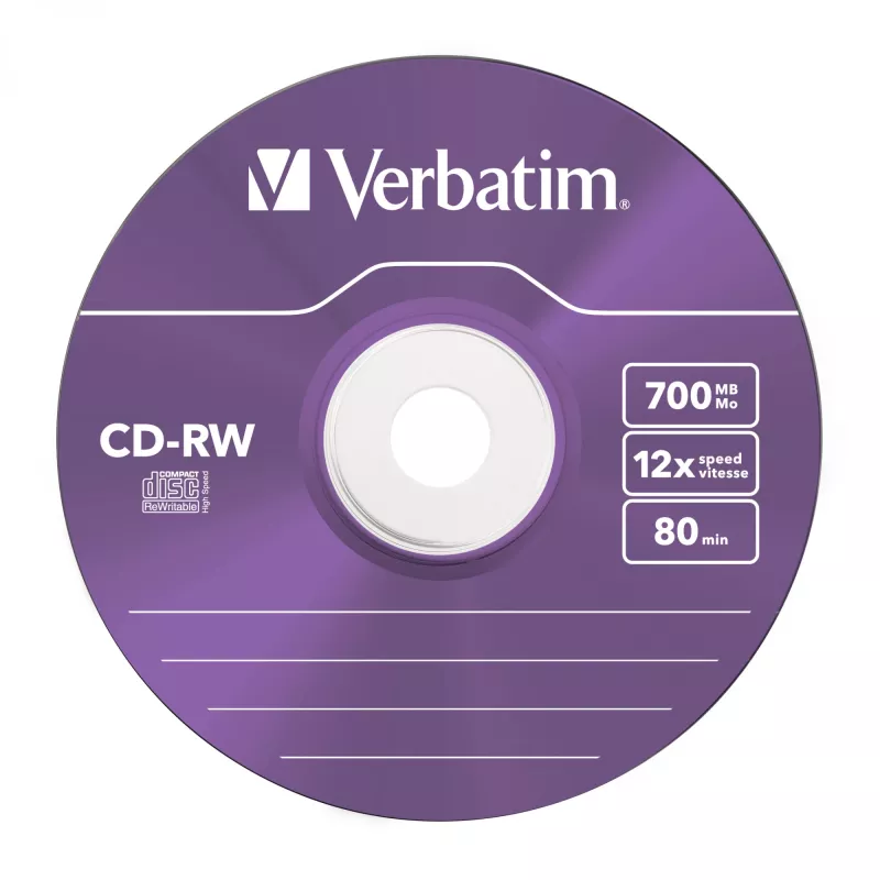 Verbatim CD-RW Colour 12x 700 MB 5 pezzi