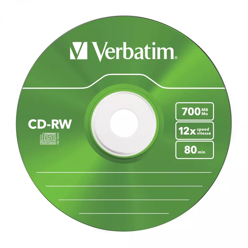 Verbatim CD-RW Colour 12x 700 MB 5 pezzi