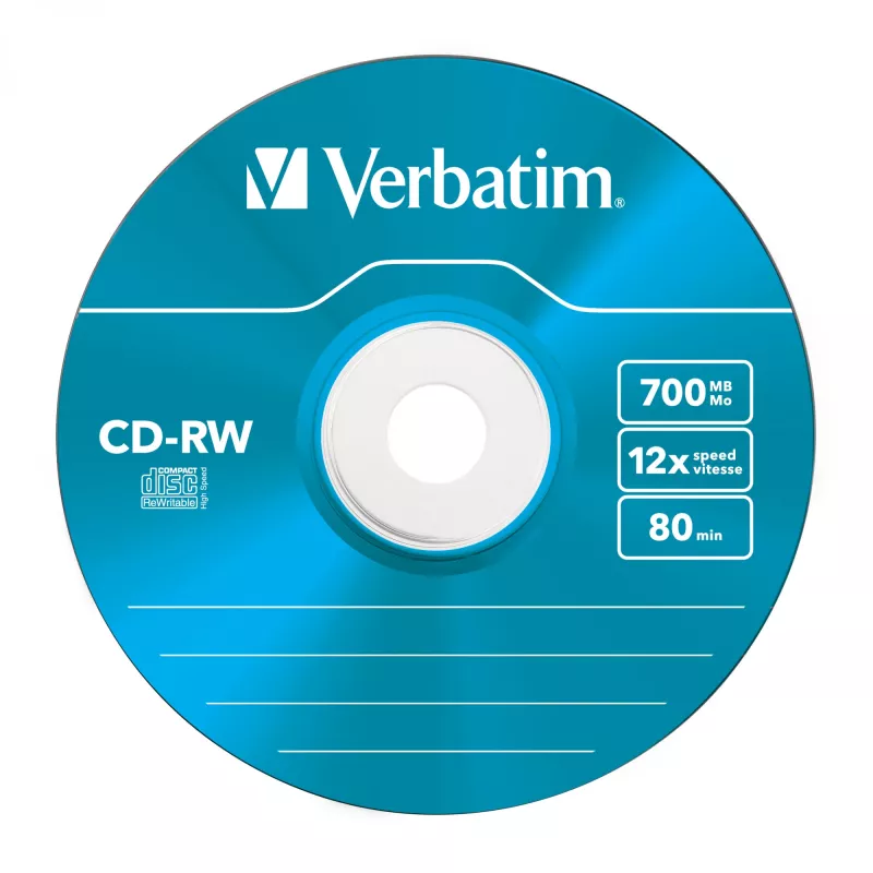 Verbatim CD-RW Colour 12x 700 MB 5 pezzi