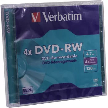 Verbatim DVD-RW 4,7 GB 4x, Jewel Case, 5 pz (43285)