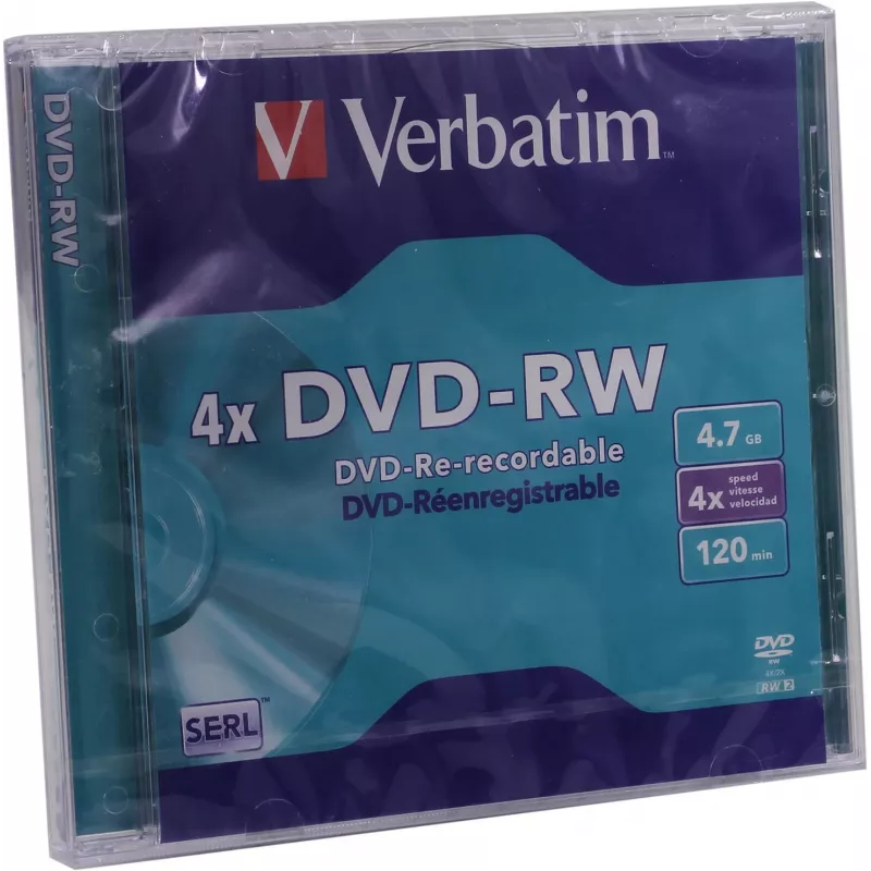 Verbatim DVD-RW 4,7 GB 4x, Jewel Case, 5 pz (43285)