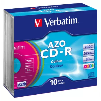 Verbatim CD-R AZO Colours 700 MB 48x 10 pz.