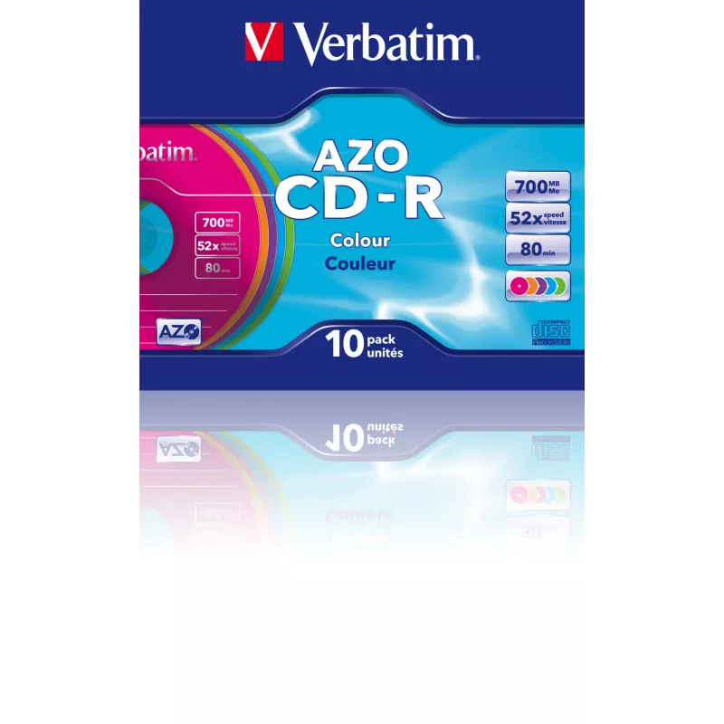 Verbatim CD-R AZO Colours 700 MB 48x 10 pz.