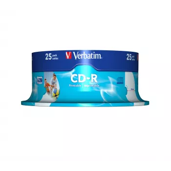 Verbatim CD-R AZO Wide Inkjet Printable 700 MB 52x 25 pz.