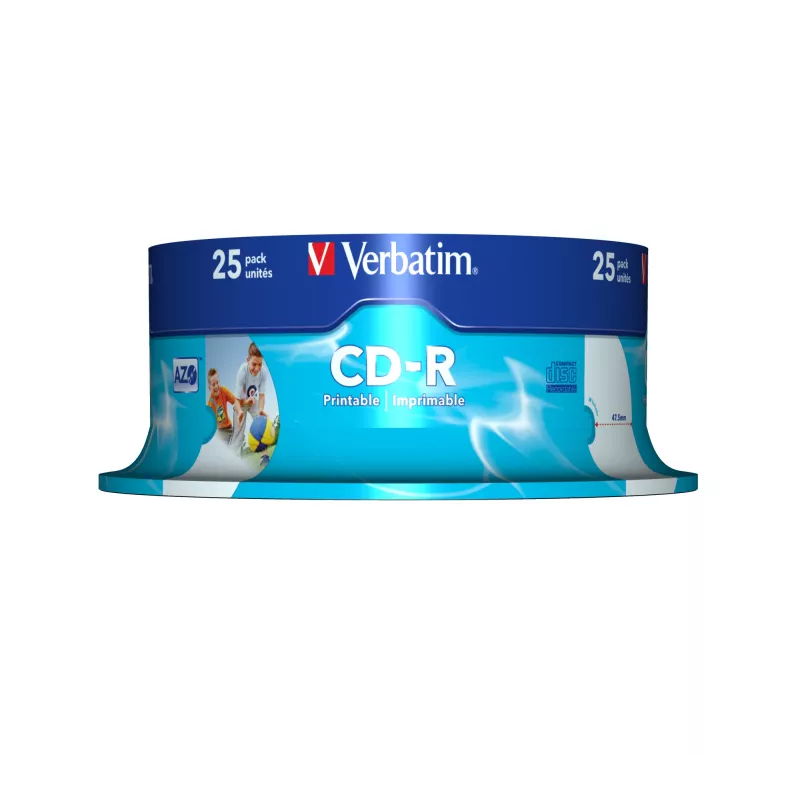 Verbatim CD-R AZO Wide Inkjet Printable 700 MB 52x 25 pz.