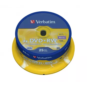 Verbatim DVD+RW Matt Silver 4,7 GB 25 pz.